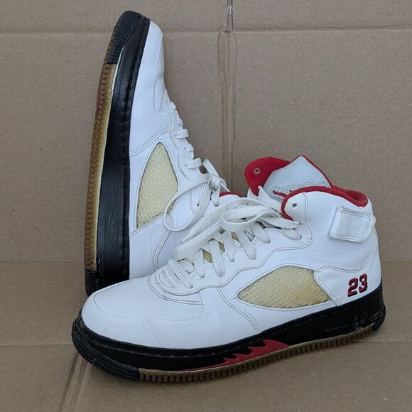 Nike Air Jordan 5 Mens Fusion White Varsity Red Black 318608-161 Air Force1 Sz 8 main image 8